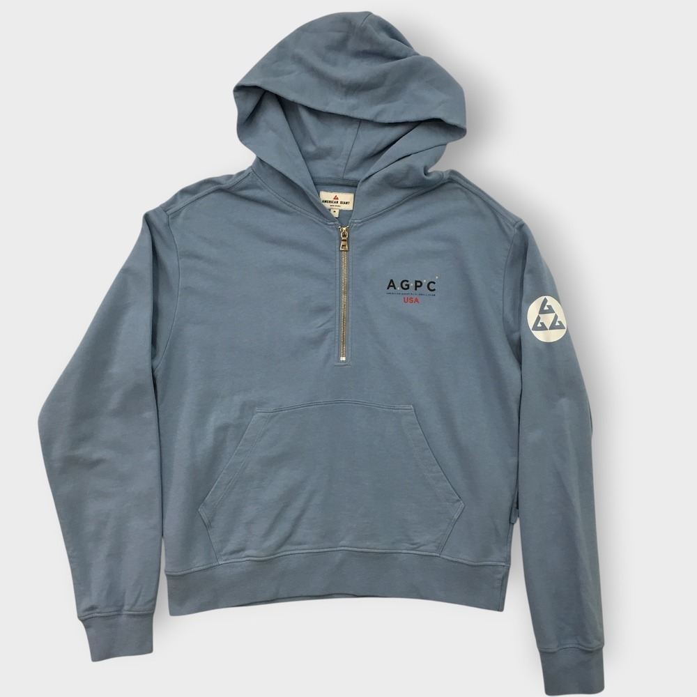 American Giant AGPC Pickleball Club Hoodie Women's Dusty Blue Classic Full Zip M